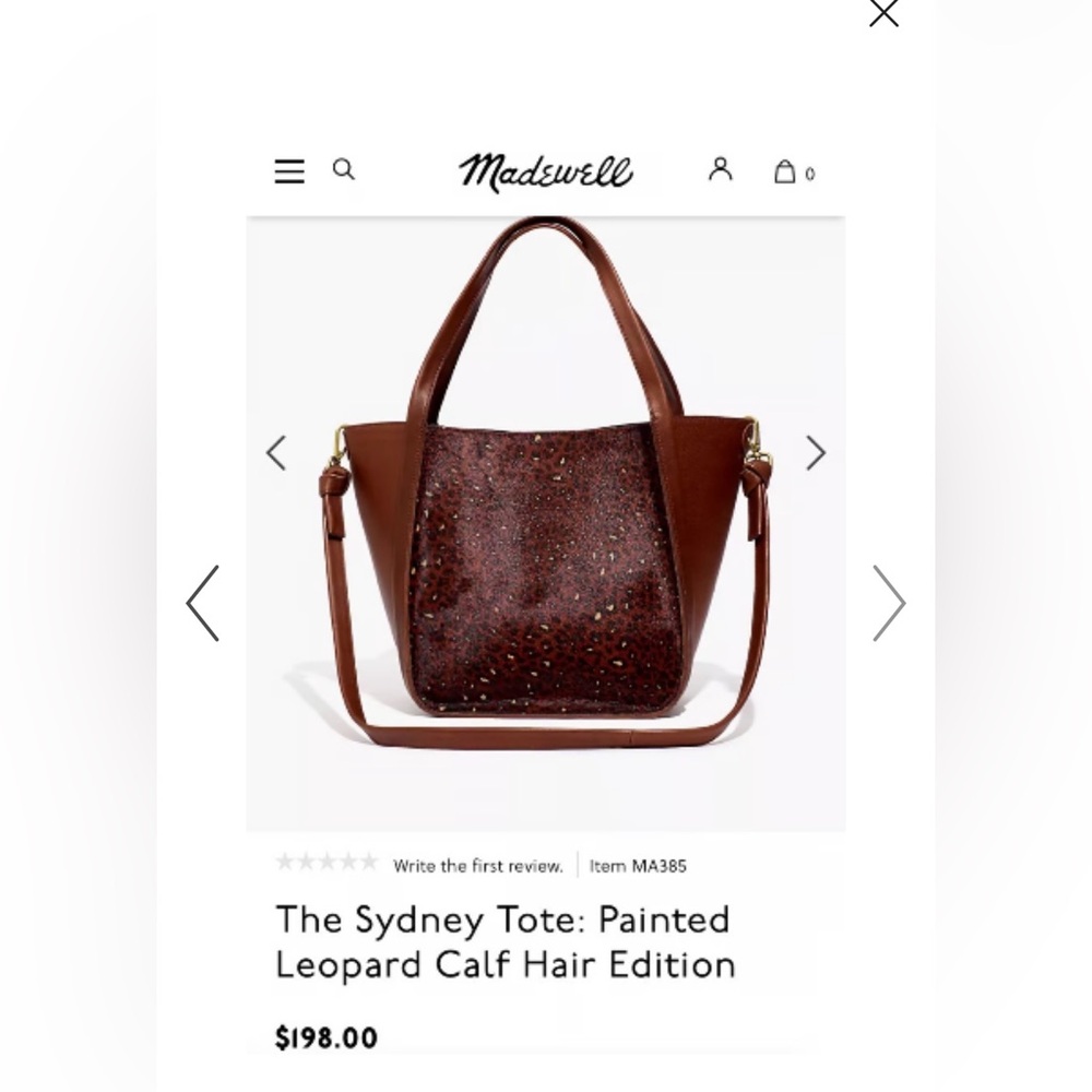 Madewell, the Sydney tote - NWT Painted leopard calf hair edition
